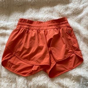 Lululemon Tracker Shorts, 4 inch, size 6, coral